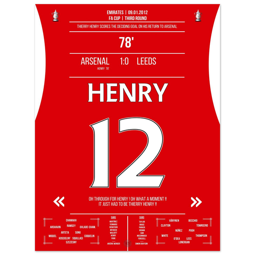 Thierry Henry comeback 2012 winning goal for Arsenal - <tc><tc>Leeds</tc></tc> FA Cup 3rd round
