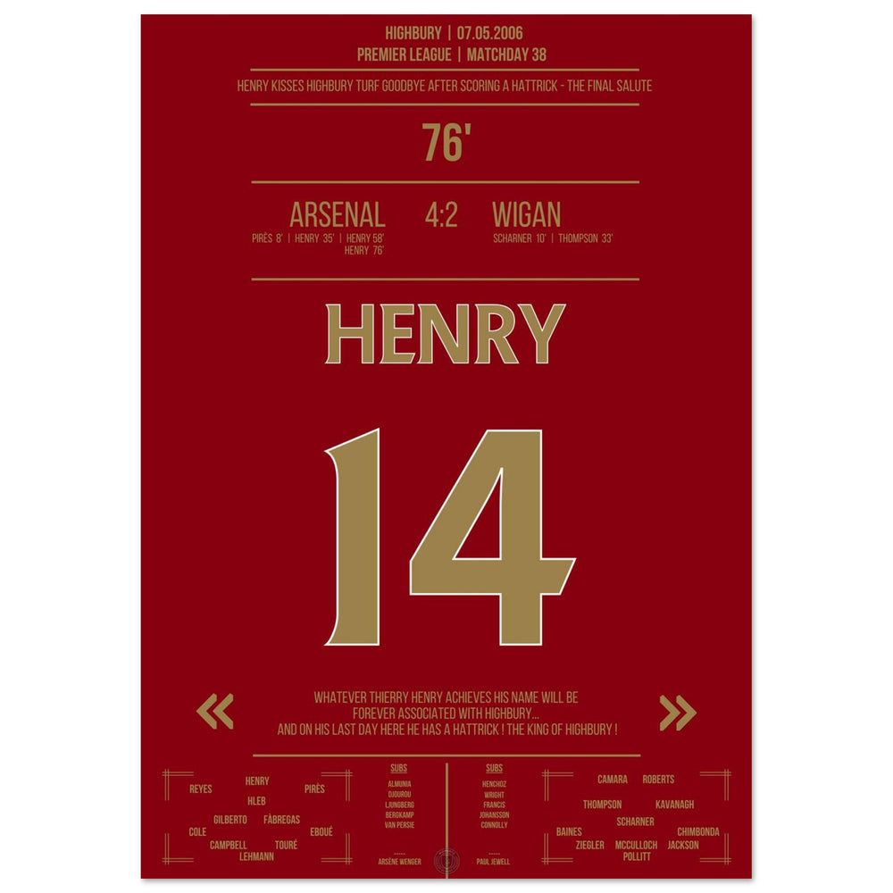 Thierry Henry Hattrick Last Game At Highbury Arsenal - Wigan - The Final Salute