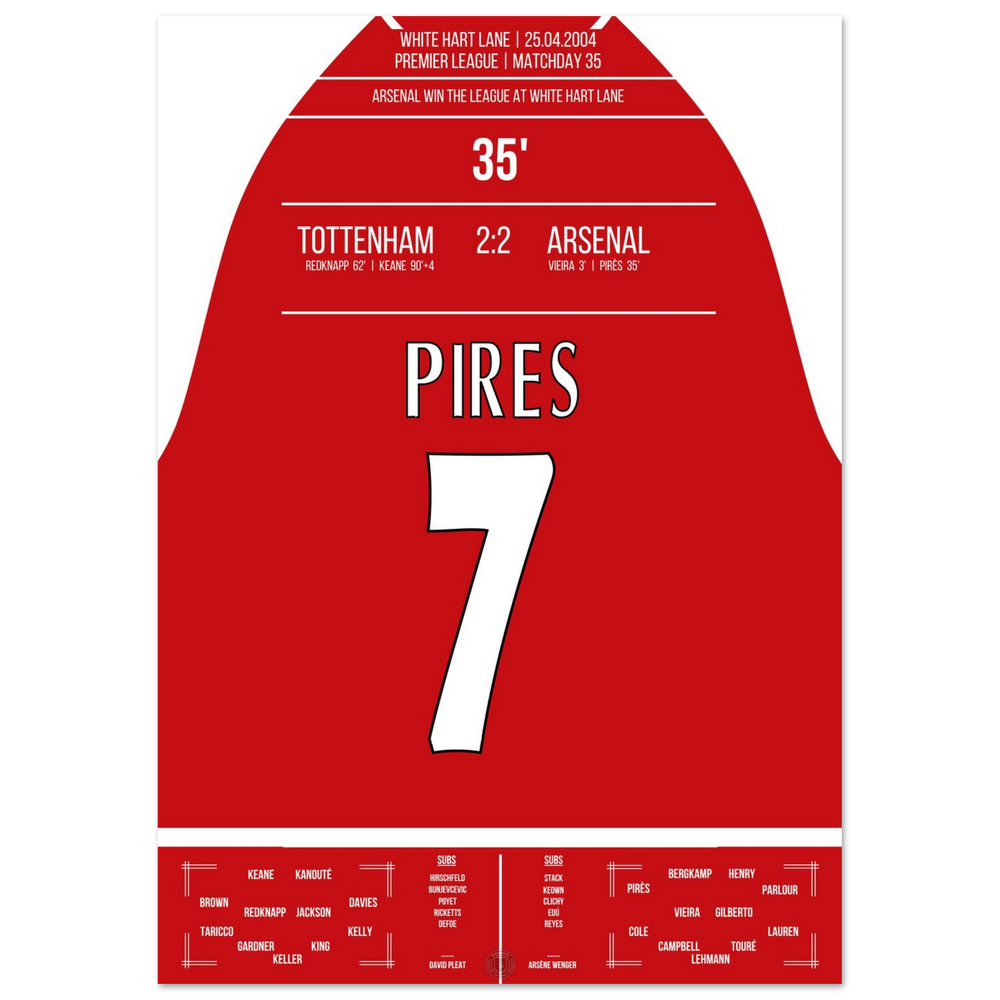 Pires' goal in the championship win at White Hart Lane in 2004