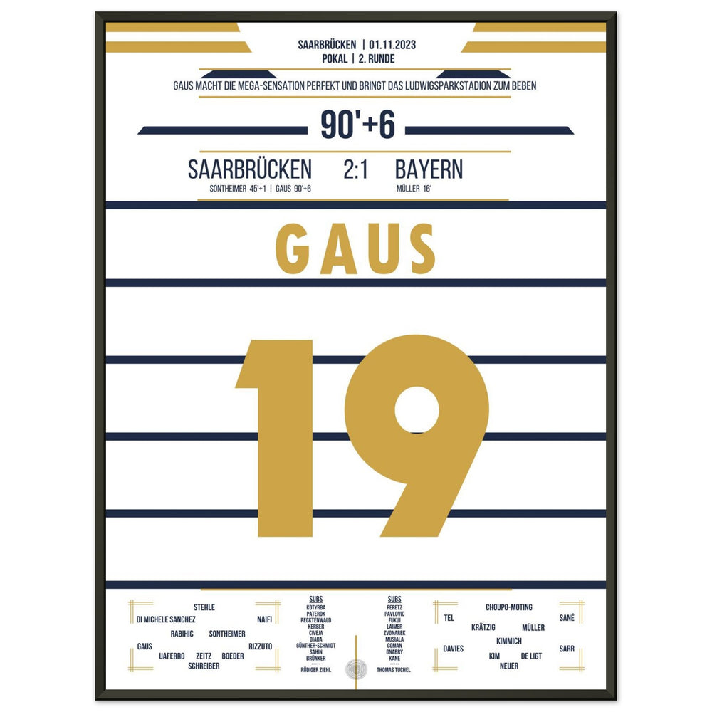 Cup sensation in Saarbrücken - Gaus shoots <tc>Bayern</tc> out of the cup