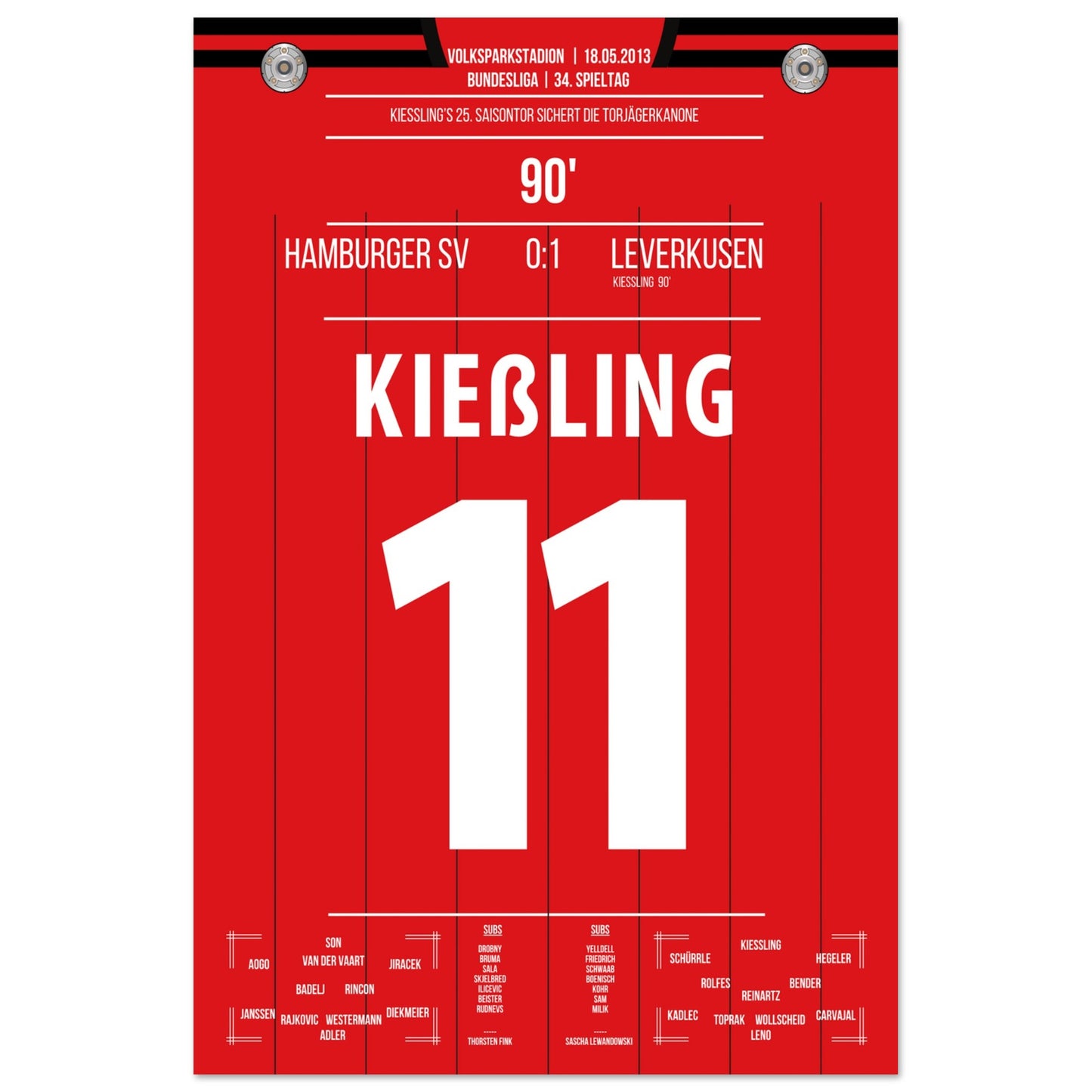 Kiesslings 25. Saisontor sicher in letzter Minute die Torjägerkanone 60x90-cm-24x36-Ohne-Rahmen