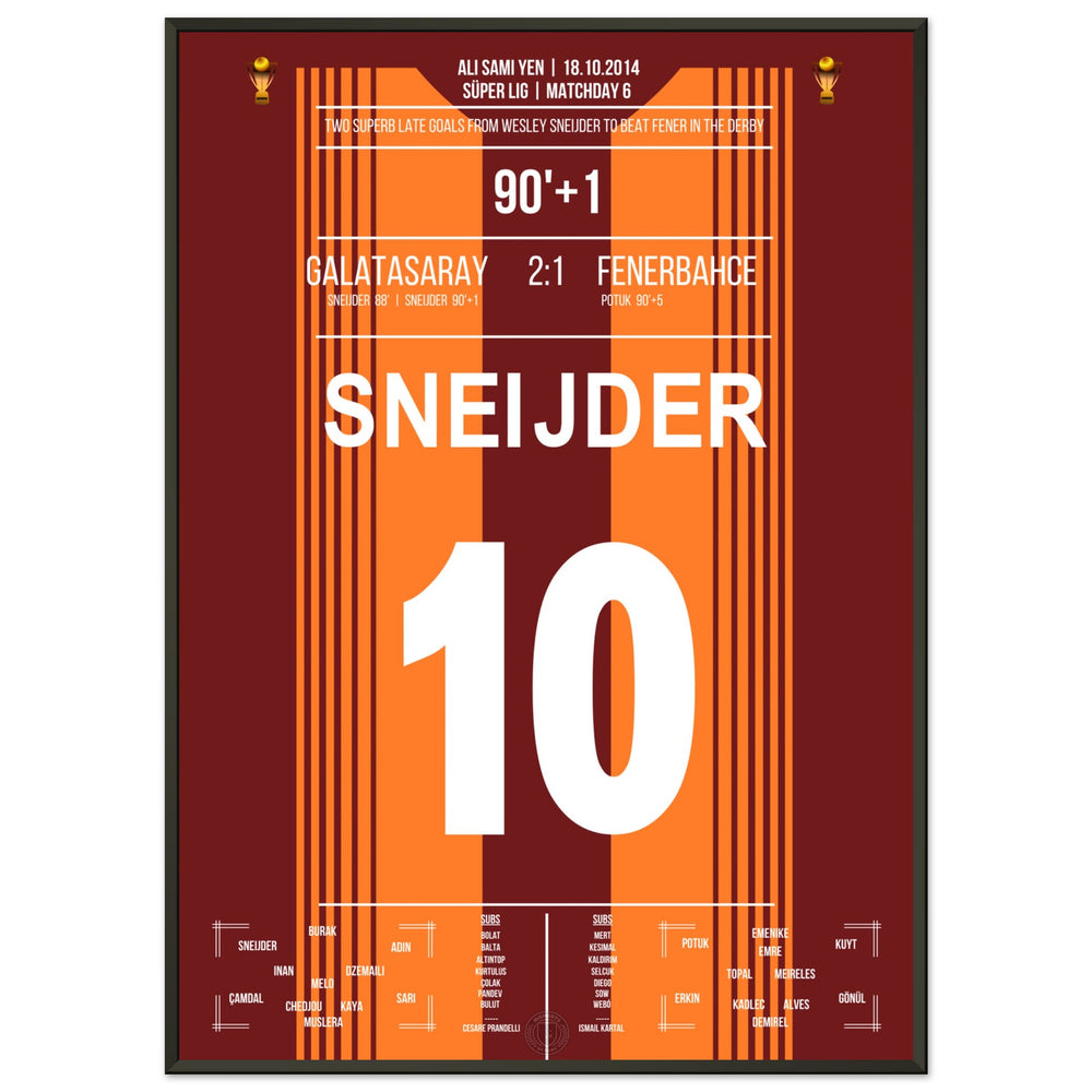 Sneijder decides the derby against Fener with two stunning goals in 2014.