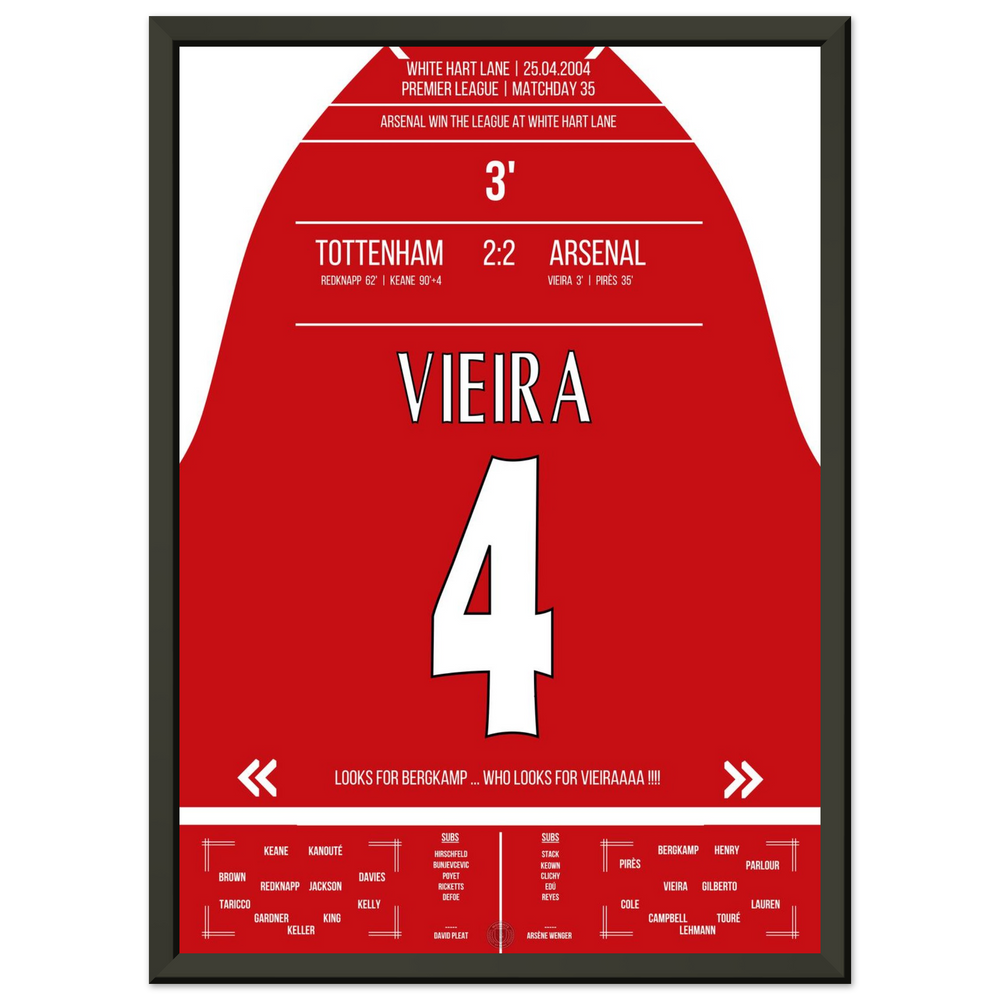 Vieira's goal in the championship win at White Hart Lane in 2004