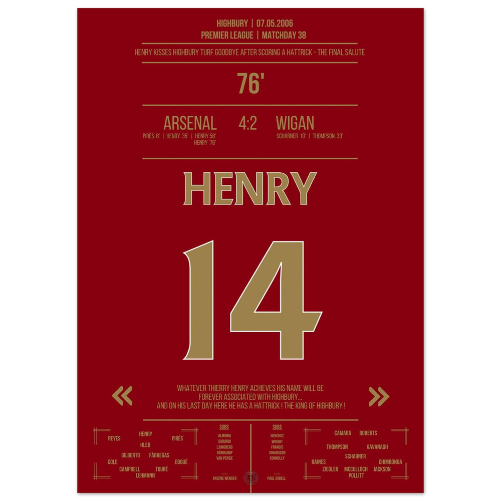 Thierry Henry Hattrick Last Game At Highbury Arsenal - Wigan - The Final Salute