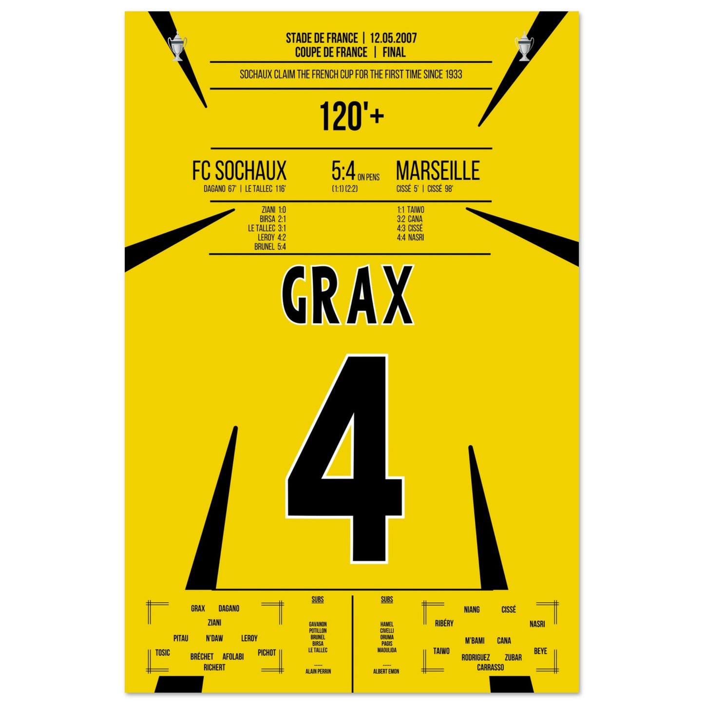 Sochaux gewinnt den französischen Pokal zum ersten mal seit 1933 60x90-cm-24x36-Ohne-Rahmen